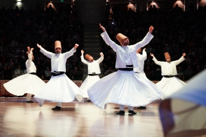 Whirling dervishes at the Sema ceremony