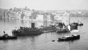 The-SS-Ohio-of-the-Convoy-of-Santa-Marija-entering-the-Grand-Harbour-of-Malta-on-15th-August-1942