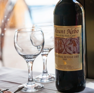 Bottle of Jordanian wine Mount Nebo (Wine of the Holy Land)