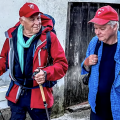 Actor Chris Heywood with Bill Bennet during The Way - My Way shooting