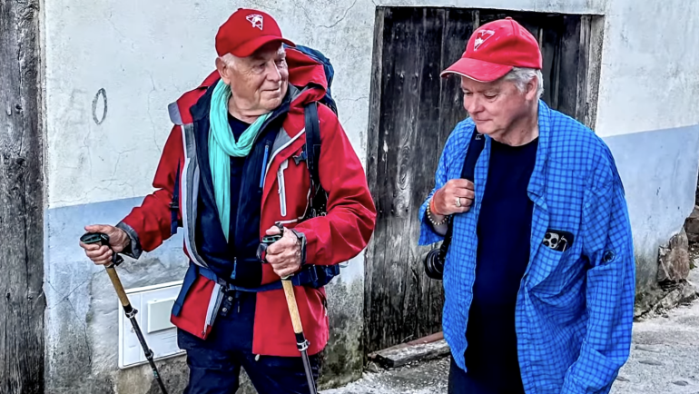 Actor Chris Heywood with Bill Bennet during The Way - My Way shooting