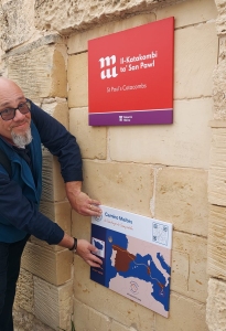 James Portelli at the Catacombs of St Paul in Malta, the very beginning of the Camino Maltes