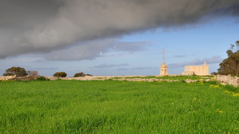 Malta s landscape near Laferla Cross,Malta