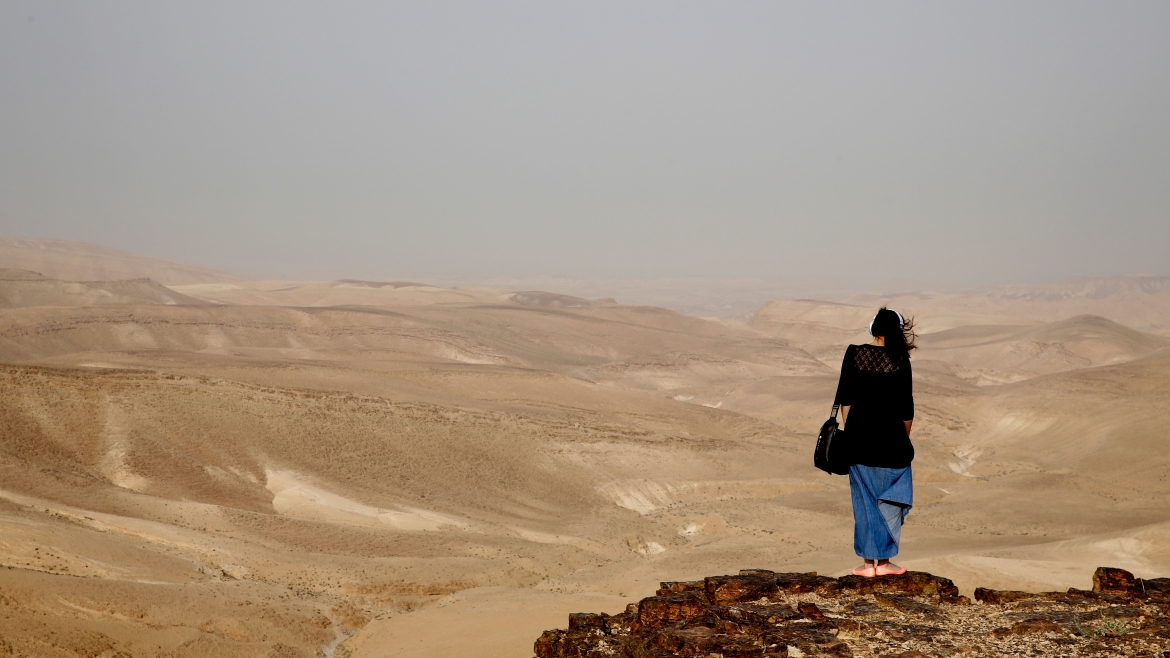A woman in the Judean desert
