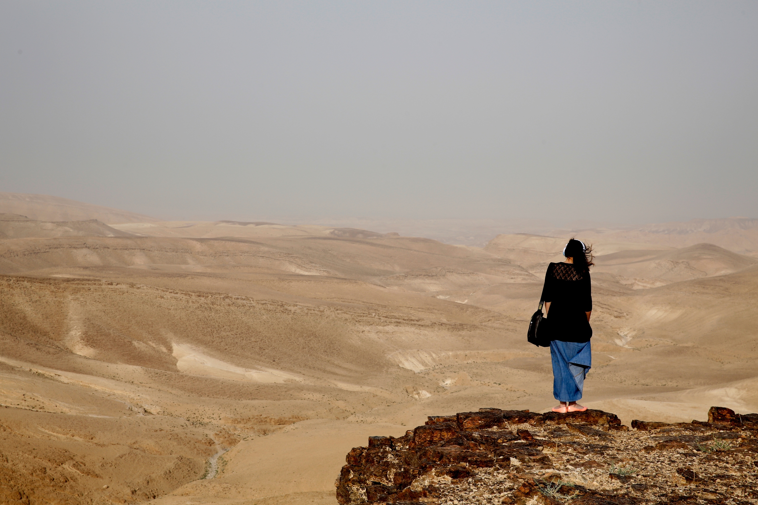 A woman in the Judean desert