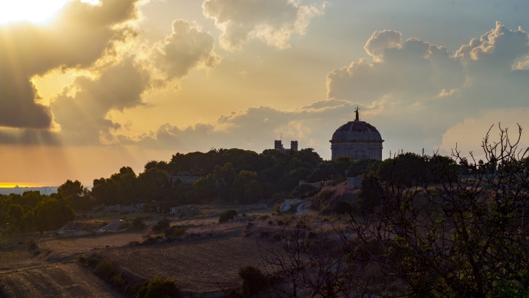 Tal Virtu Chapel on a cloudy morning