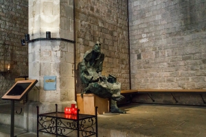 St Ignatius statue in Santa Maria del Mar Cathedral