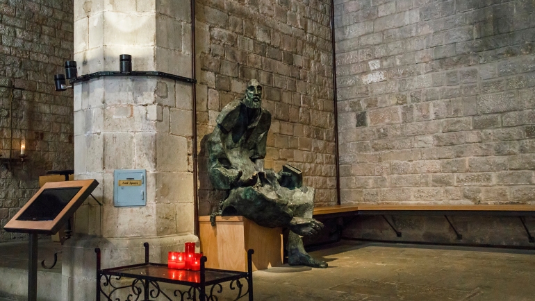 St Ignatius statue in Santa Maria del Mar Cathedral