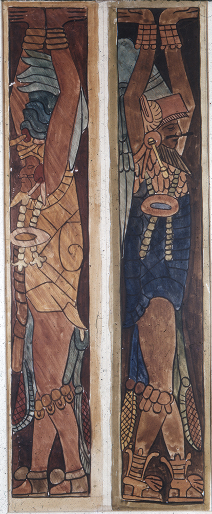 Polychrome mural from the Temple of the Warriors at Chichen Itza