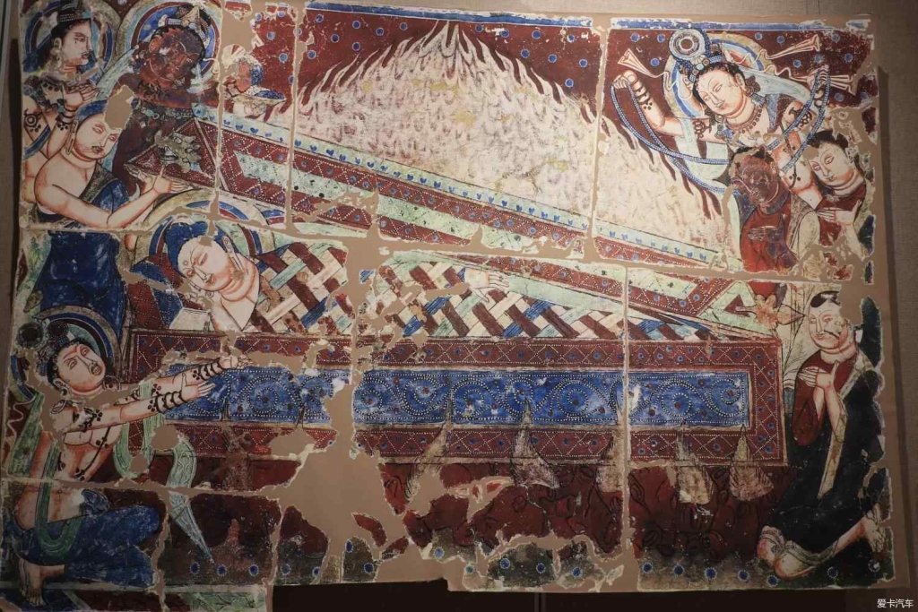 Parinirvana. Painting from the 6th century in the Kizil Caves, China