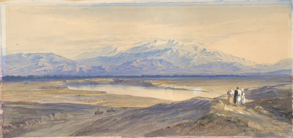 Mount Olympus from Larissa, drawing (1848)
