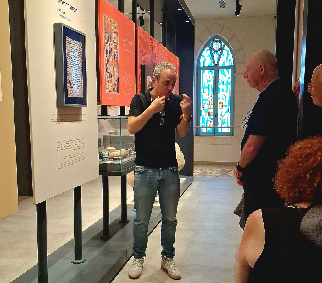Ron Peled welcomes pilgrims to Jerusalem at the Ramla Museum