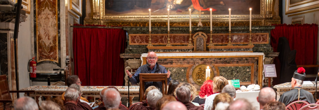 John Rafferty addresses the CEC General Assembly in Malta, May 2025