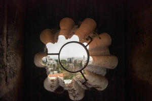 View on city of Ramla from the figure window of White Mosque - ancient Umayyad mosque. Israel