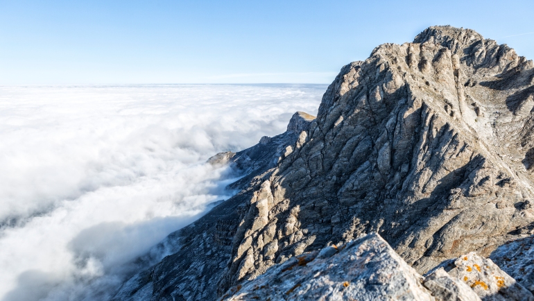 Mount Olympus in central Greece and Mytikas, its highest peak