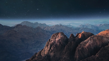 Sinai Peninsula, Moses Mountain, shortly before dawn.