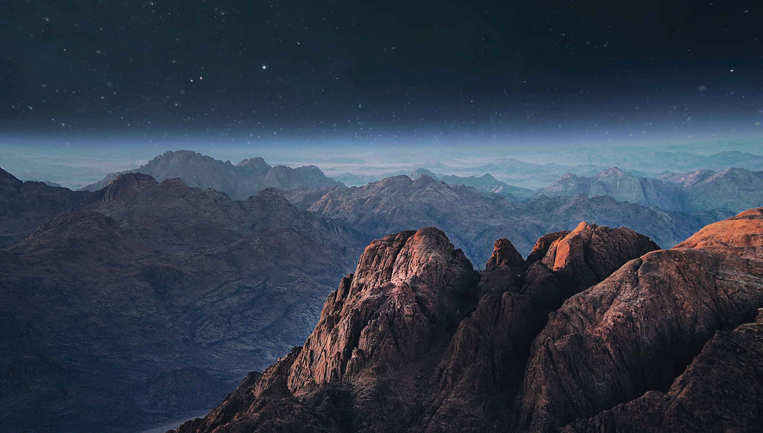 Sinai Peninsula, Moses Mountain, shortly before dawn.