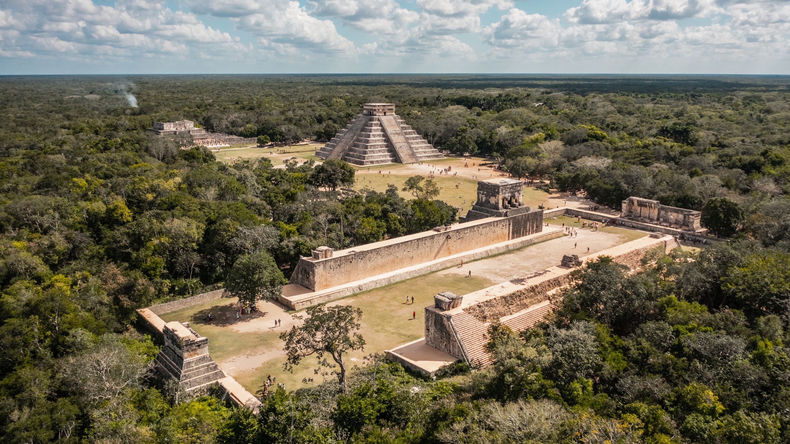 Aerial view of the ancient Mayan city of Chichen Itza