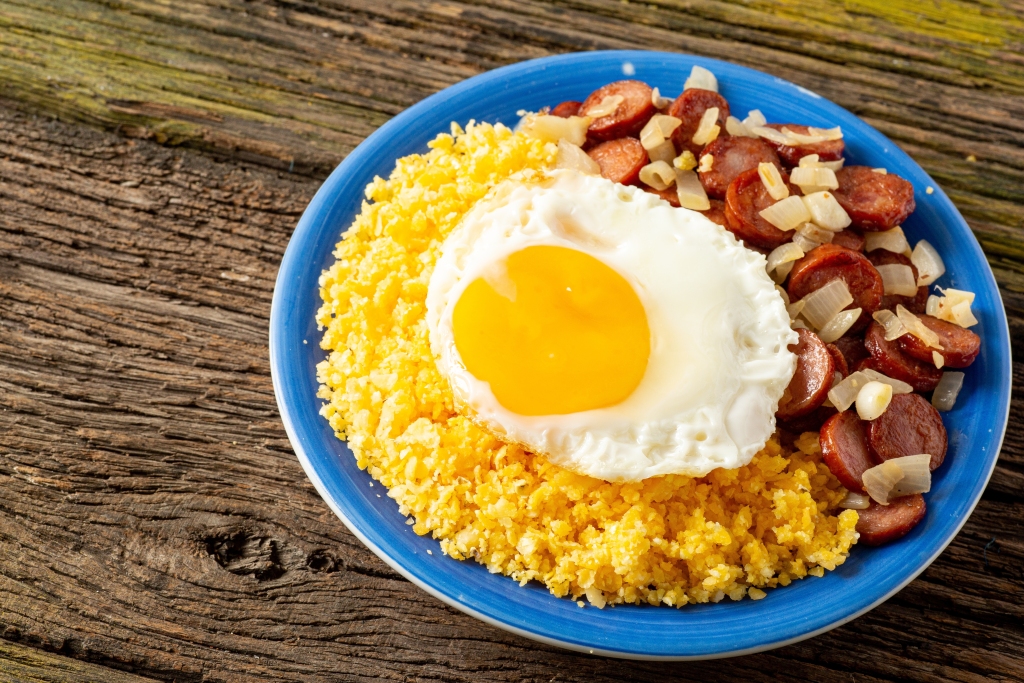 Couscous with eggs and peroni butter, from northern and northeastern Brazil