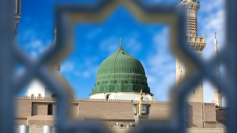 Kaaba en Masjid Al Haram en La Meca, Arabia Saudita. Mezquita Icónica del Islam, Al Haram y Medina Meca Arabia Saudita. La Mezquita del Profeta Mahoma es la segunda mezquita Grande y el sitio más sagrado en el Islam. Kaaba