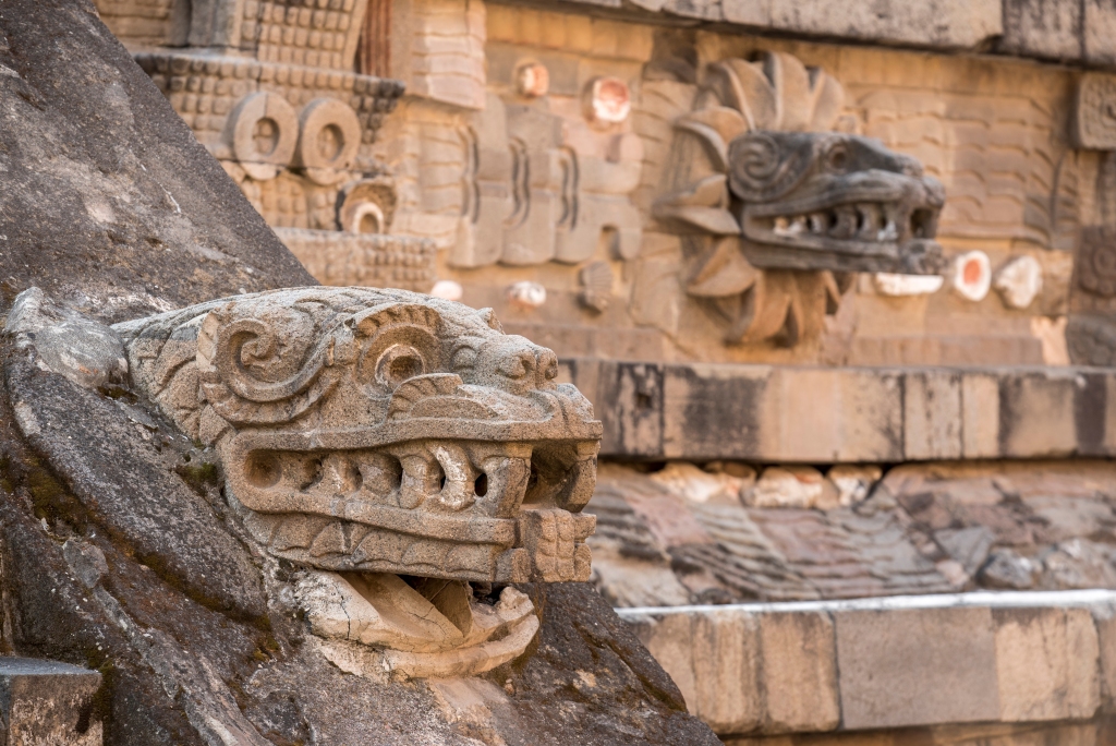 Detail of the Temple of the Funeral Serpent or Temple of Quetzalcoatl