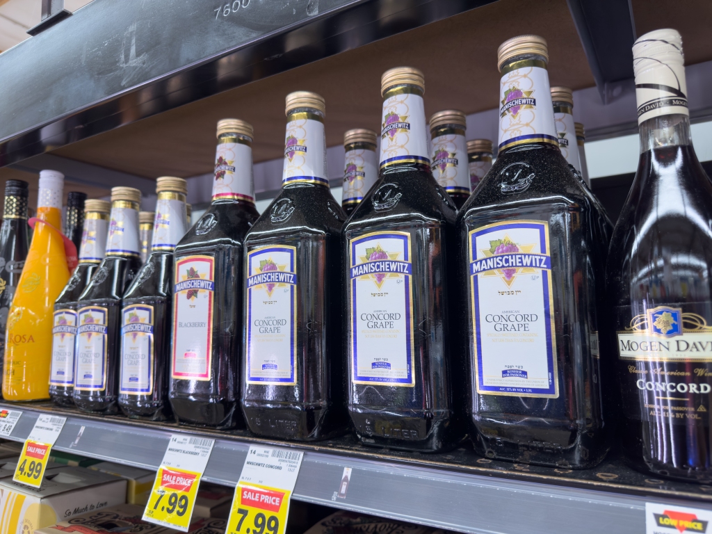 Manischewitz wine, on display at a local Los Angeles supermarket