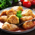 Homemade sarmales with meat, rice and vegetables