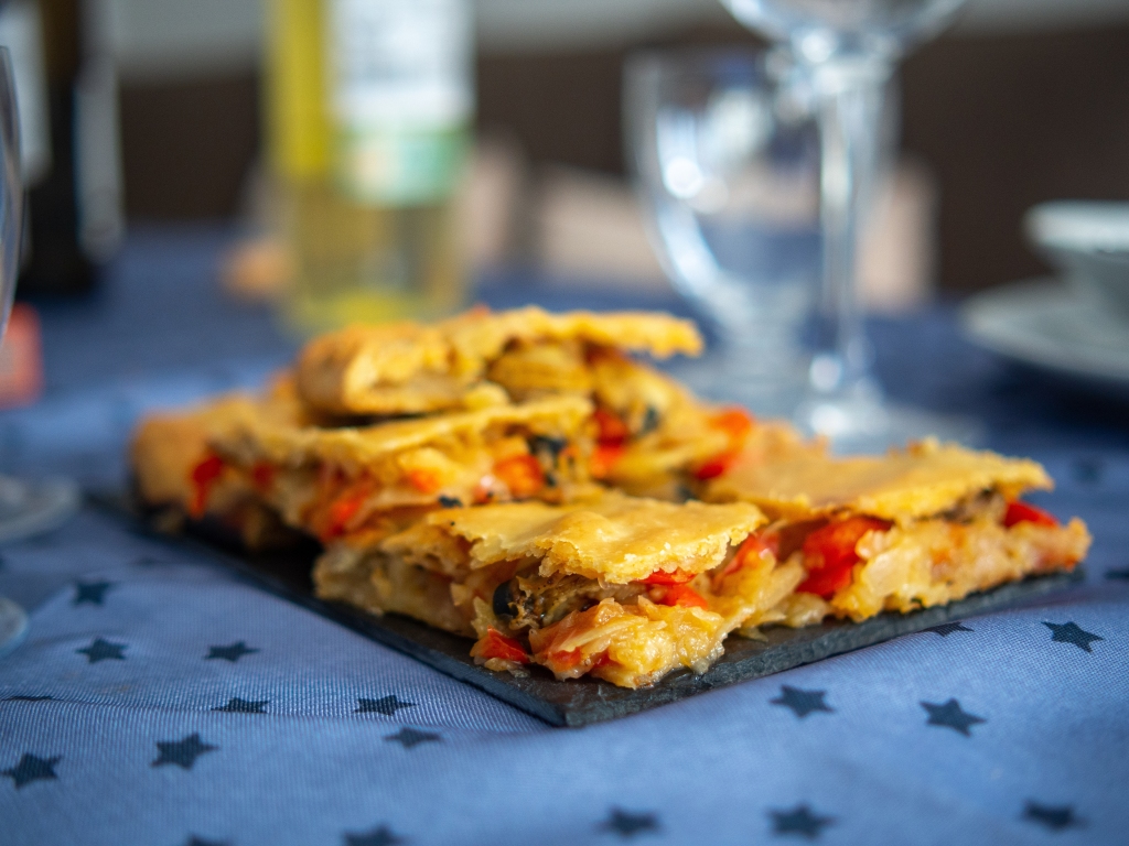 Typical Galician zamburiñas empanada