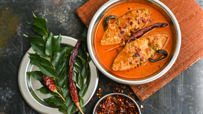 traditional Sri Lankan Fish Curry King fish curry