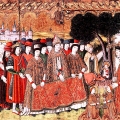 Hallazgo de la imagen de la Virgen, tabla del retablo dedicado a la Virgen contratado en 1481 por Solibes para la ermita de la Mare de Dèu de la Bovera, temple sobre tabla. Museo Episcopal de Vic