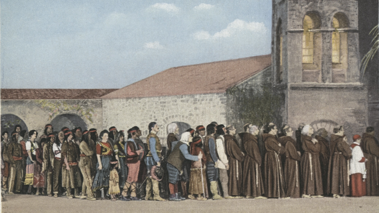 Procession at Mission San Gabriel in California