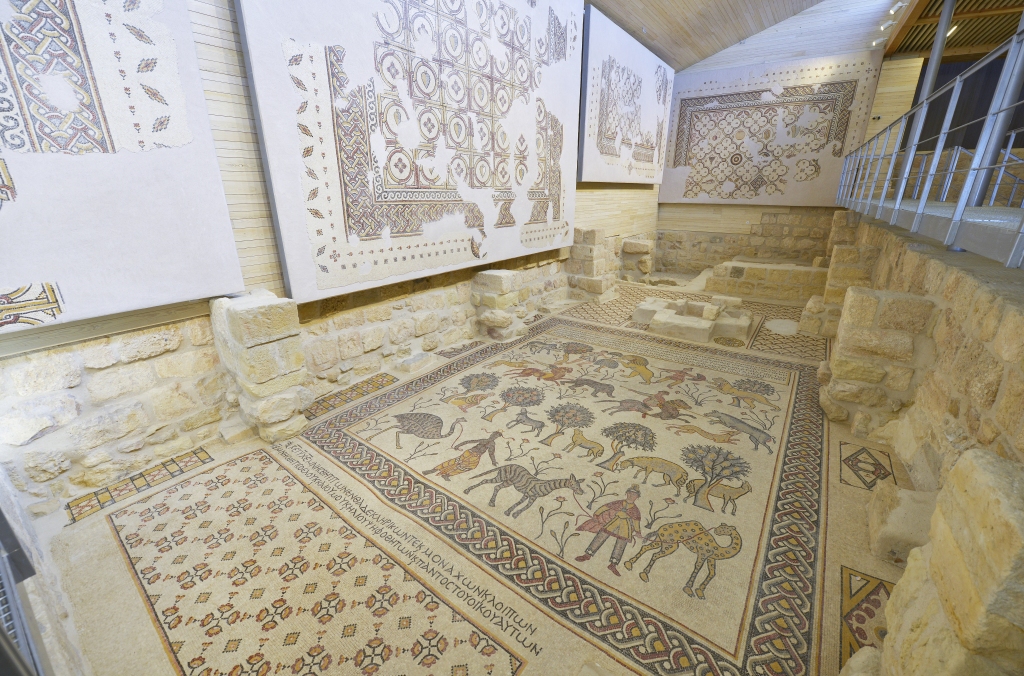 Ancient mosaic, Mount Nebo, Jordan