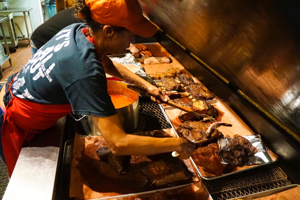 AUSTIN, TEXAS - 17 AUGUST 2017. Food at Cooper's Old Time Pit Bar-B-Que in Austin