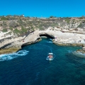 Aerial view of St Peter's Pool beach Beautiful and famous St. Peter's Pool near Marsaxlok, Malta