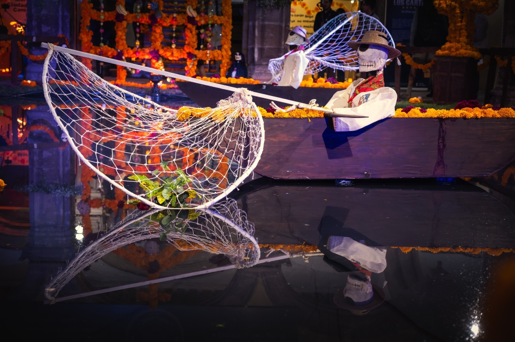 Butterfly nets at the lake in Janitzio on Día de muertos