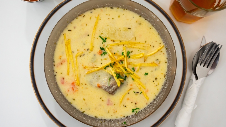 Delicious traditional Bolivian peanut soup
