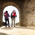 pilgrims in Portomarin village , Way of St James
