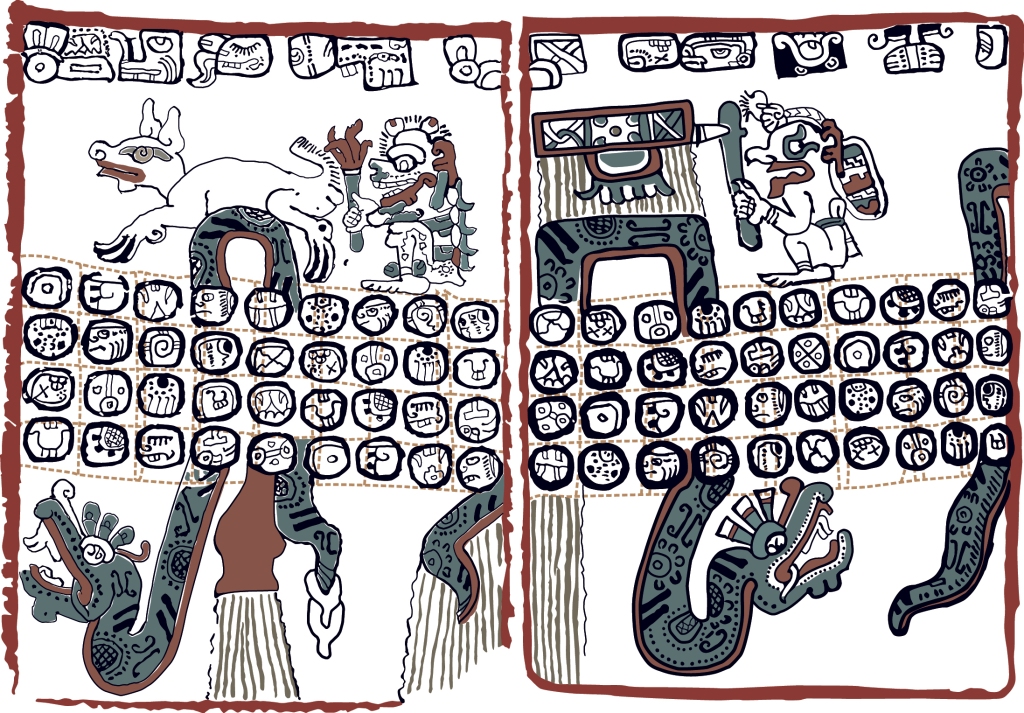 Section page of Madrid Codex. Water rites.
