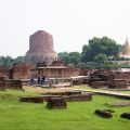 Dhamekh Stupa at Sarnath, Varanasi, India. An UNESCO world heritage site and Buddhist religious place in India.
