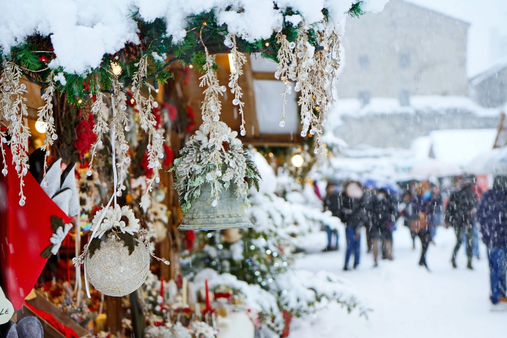 Traditional Christmas market in the Aosta Valley (Italy)
