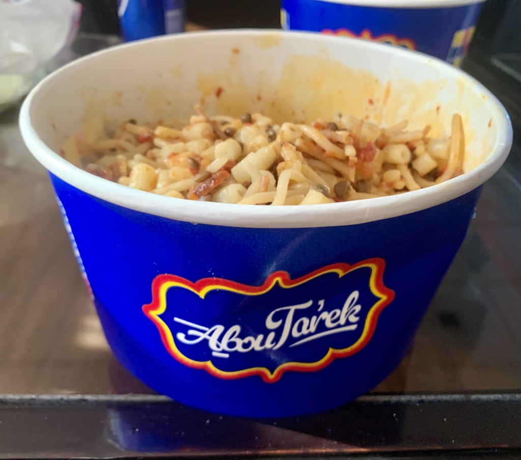 el famoso koshari de Abu Tarek