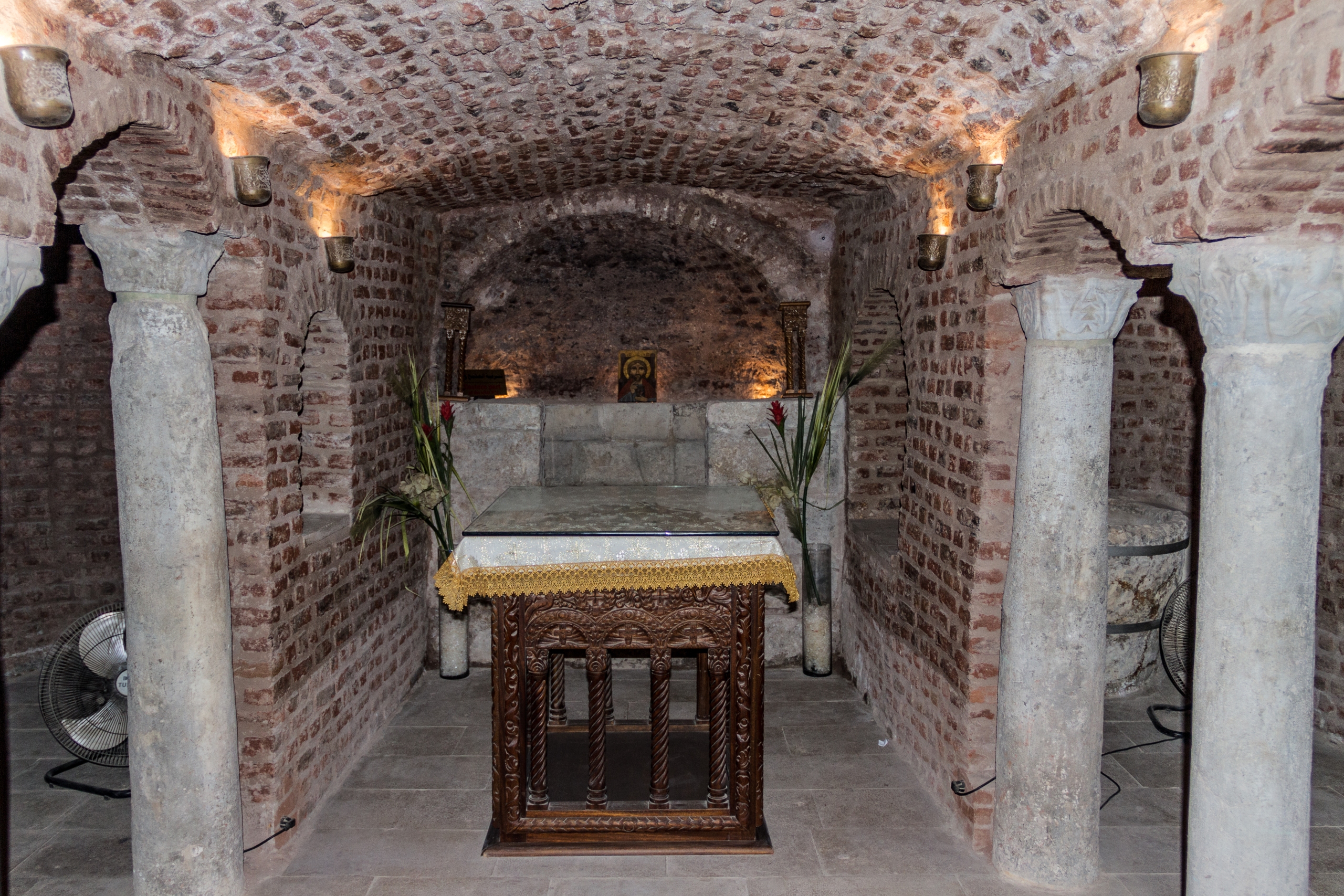 Crypt altar beneath Abu Serga Church in Old Cairo