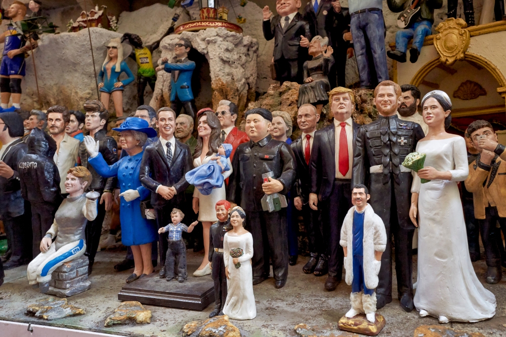Statues figurines of the Christmas Nativity Scene in the artisan workshops of Via San Gregorio Armeno.