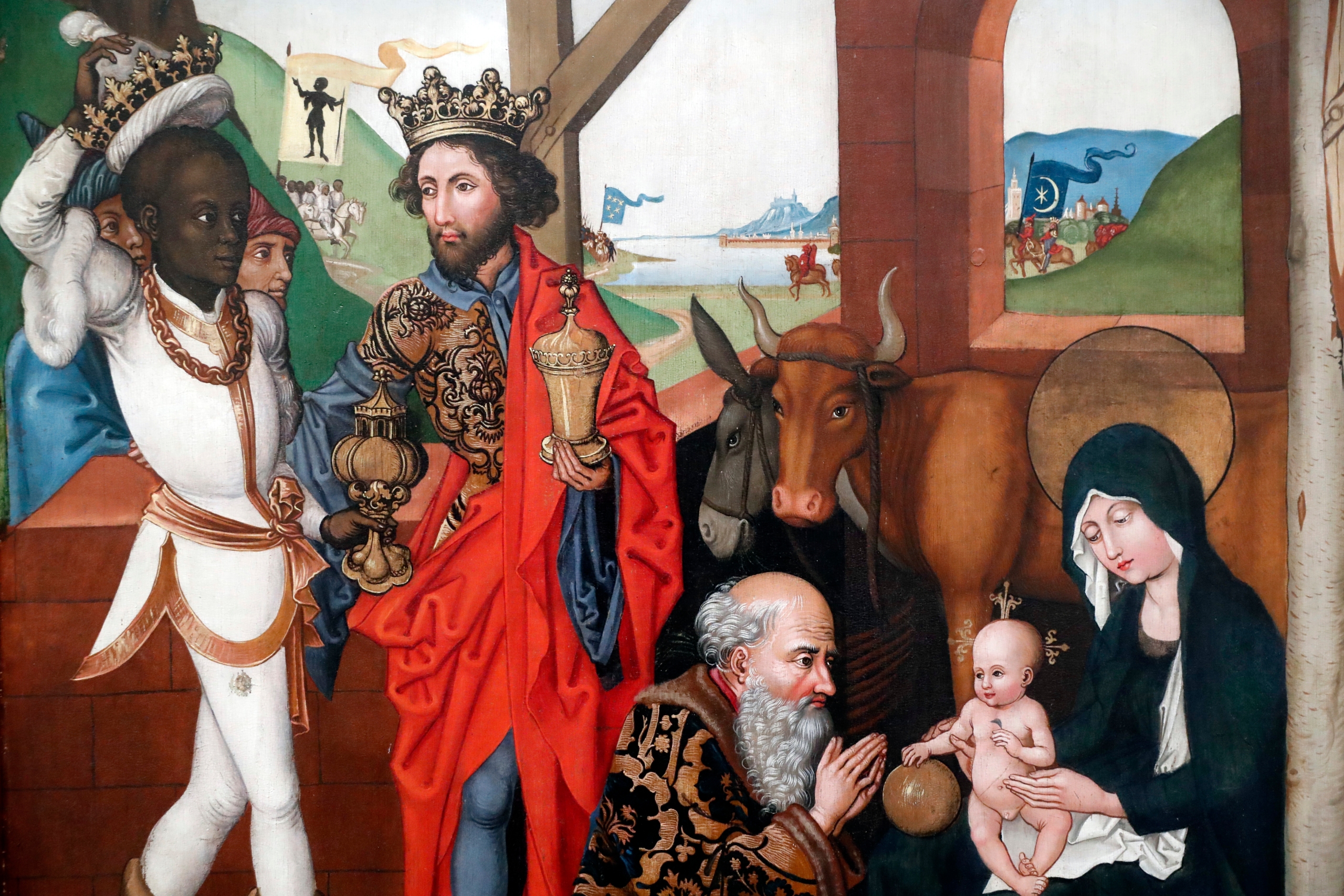 Unterlinden Museum. Adoration of the Christ Child by the Magi. Martin Schongauer. Late 15th century.