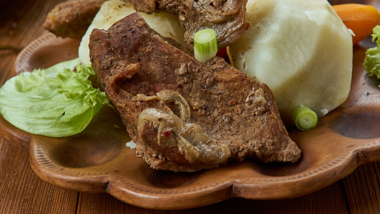 Khorkhog, a Mongolian barbecue, traditional Asian dishes