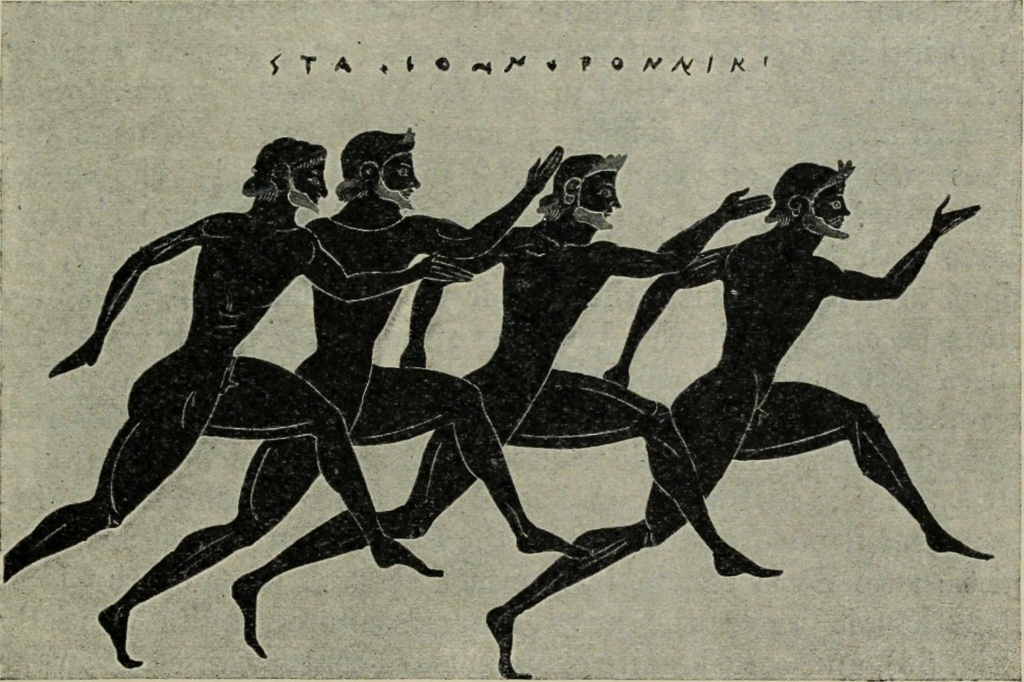 Sprinters. A racing scene from a Panathenaic amphora. Sixth Century