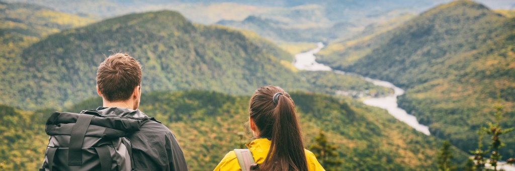 hikers in Quebec, Canada