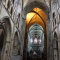 Interior views of the Gothic-style Saint-Paul-Aurelien Cathedral