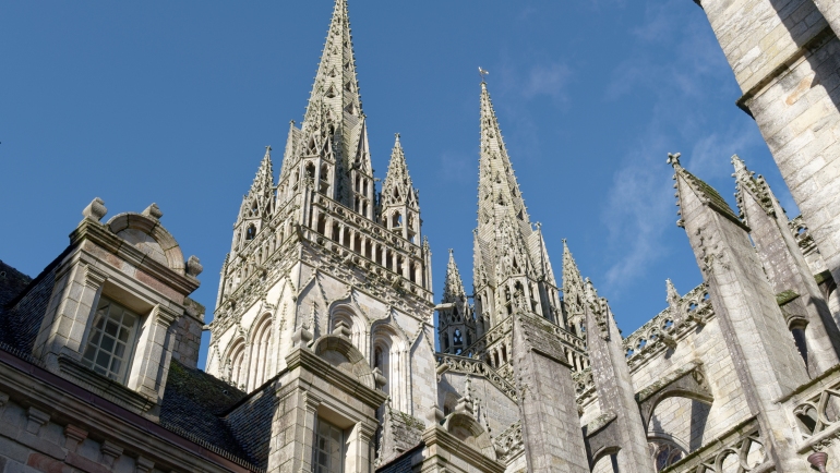 Saint-Corentin Cathedral, Quimper, Brittany, France.