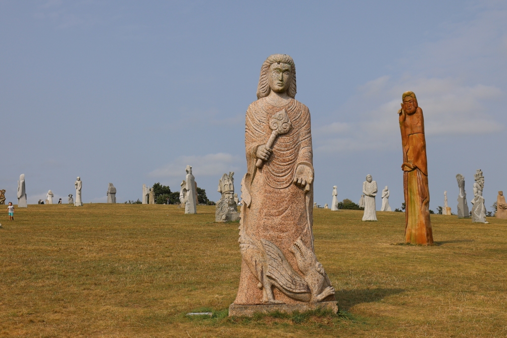 Statues representing saints in the Valley of the Saints, village of Carnoët, Côtes d'Armor department, Brittany, France